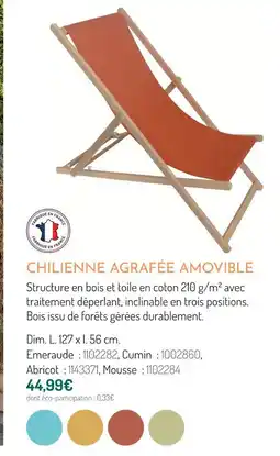 Botanic Chilienne agrafée amovible offre