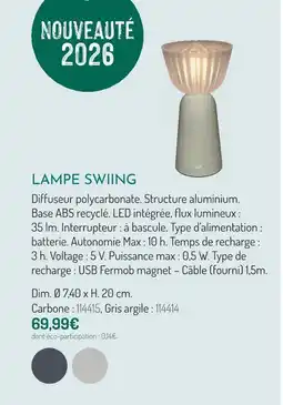 Botanic Lampe swing offre