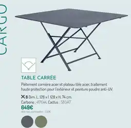 Botanic Cargo table carrée offre