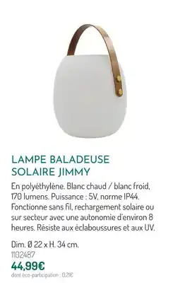 Botanic Lampe baladeuse solaire jimmy offre