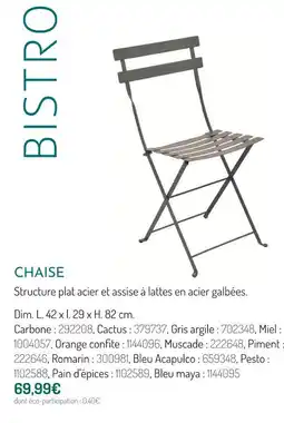 Botanic Bistro chaise offre