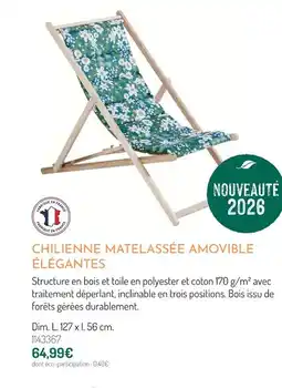 Botanic Chilienne matelassée amovible élégantes offre