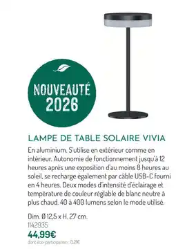 Botanic Lampe de table solaire vivia offre