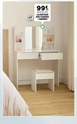 Centrakor La coiffeuse avec étagères offre