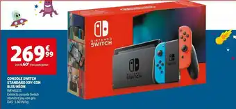 Auchan Console switch standard joy-con bleu néon offre