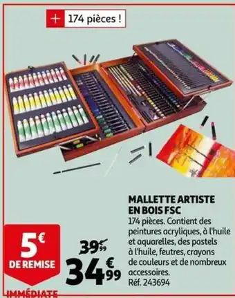 Auchan Mallette artiste en bois FSC offre