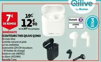 Auchan Écouteurs tws qilive Q1960 offre