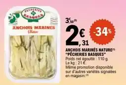 E.Leclerc Anchois marinés nature offre