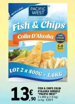 E.Leclerc Fish & chips colin d'alaska surgele practic west offre