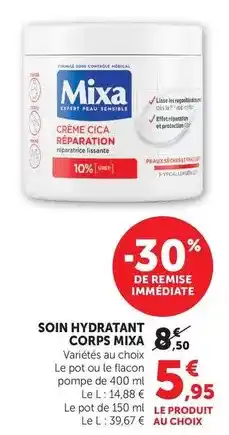 Hyper U Mixa - soin hydratant corps offre