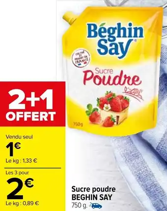 Carrefour Sucre poudre BEGHIN SAY offre