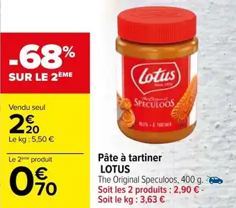 Carrefour Pâte à tartiner LOTUS offre