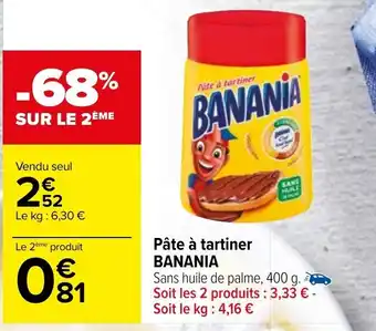 Carrefour Pâte à tartiner BANANIA offre