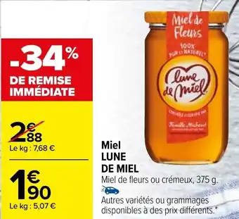 Carrefour Miel LUNE DE MIEL offre