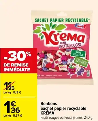 Carrefour Bonbons sachet papier recyclable offre