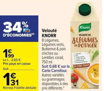 Carrefour Velouté KNORR offre