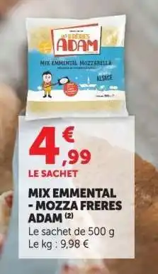 Hyper U MIX EMMENTAL MOZZA FRERES ADAM offre