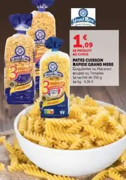 Hyper U PATES CUISSON RAPIDE GRAND MERE offre