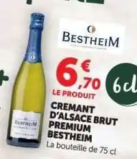 Hyper U Crémant d'Alsace Brut Premium Bestheim offre