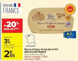 Carrefour Beurre d'Isigny de baratte A.O.P. REFLETS DE FRANCE offre