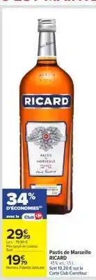 Carrefour Pastis de Marseille 'Ricard' offre