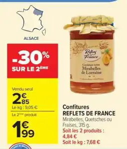 Carrefour Confitures REFLETS DE FRANCE offre