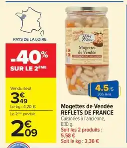 Carrefour Mogettes de Vendée REFLETS DE FRANCE offre