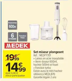 Carrefour Set mixeur plongeant offre