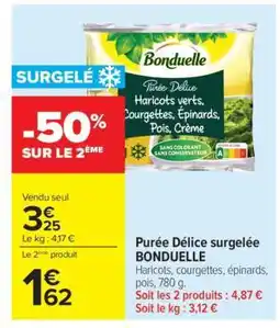 Carrefour PURÉE DÉLICE SURGELÉE “BONDUELLE” offre