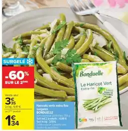 Carrefour Haricots Verts Extra Fins Surgelés Bonduelle offre