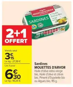Carrefour SARDINES MOUETTES D'ARVOR offre