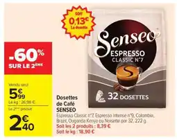 Carrefour Dosettes De Café Senseo offre