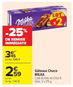 Carrefour Gâteaux Choco MILKA offre