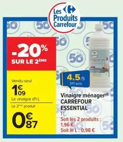 Carrefour Vinaigre ménager CARREFOUR ESSENTIAL offre