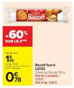 Carrefour Biscoff fourré LOTUS offre
