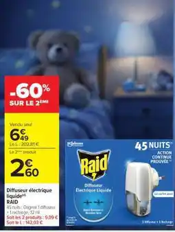 Carrefour Diffuseur Électrique Liquide Raid offre
