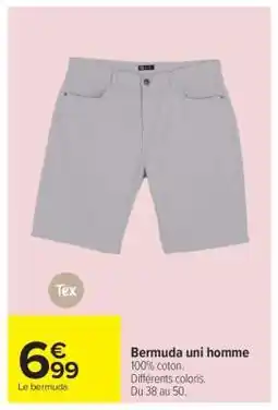 Carrefour Bermuda uni homme offre