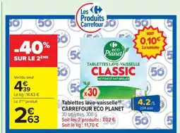 Carrefour Tablettes lave-vaisselle CARREFOUR ECO PLANET offre