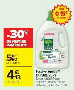 Carrefour Lessive liquide L'ARBRE VERT offre