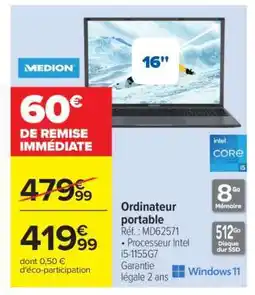 Carrefour Ordinateur portable offre