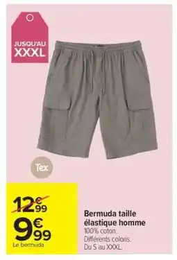 Carrefour Bermuda taille élastique homme offre