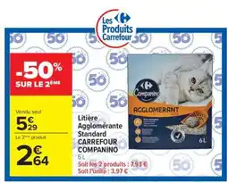 Carrefour Litière Agglomérante Standard CARREFOUR COMPANINO offre