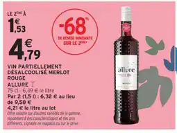 Intermarché VIN PARTIELLEMENT DÉSALCOOLISÉ MERLOT ROUGE ALLURE offre