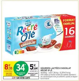 Intermarché Gourdes Lactées Chocolat Récré O'lè offre