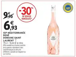 Intermarché IGP MÉDITERRANÉE ROSÉ DOMAINE SAINT LAURENT offre