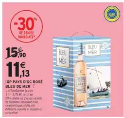 Intermarché IGP PAYS D'OC ROSÉ BLEU DE MER offre
