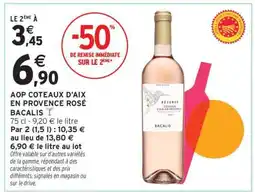 Intermarché AOP COTEAUX D'AIX EN PROVENCE ROSÉ BACALIS offre