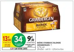 Intermarché BIÈRE D'ABBAYE BLONDE GRIMBERGEN offre
