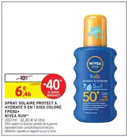 Intermarché SPRAY SOLAIRE PROTECT & HYDRATE 5 EN 1 KIDS COLORÉ FPS50+ offre
