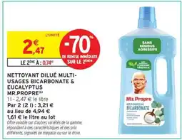 Intermarché Nettoyant Dilué Multi-usages Bicarbonate & Eucalyptus Mr Propre offre